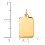 14k Plain .018 Gauge Rectangular Engravable 17x10mm Disc Charm - Image 2