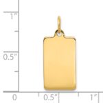 14k Plain .027 Gauge Rectangular Engravable 20x11mm Disc Charm - Image 2