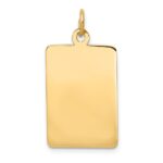 14k Plain .018 Gauge Rectangular Engravable 25x28mm Disc Charm
