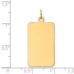 14k Plain .035 Gauge Rectangular Engravable 29x15mm Disc Charm - Image 2