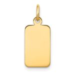 14k Plain .013 Gauge Engravable Rectangular 17x8mm Disc Charm
