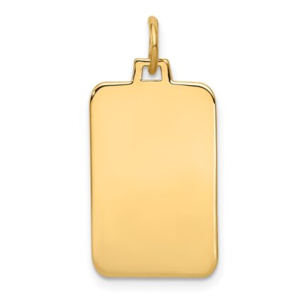 14k Plain .018 Gauge Engravable Rectangular 22x12mm Disc Charm