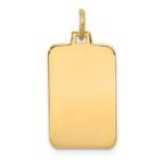 14k Plain .035 Gauge Engravable Rectangular 22x12mm Disc Charm
