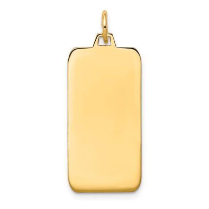 14k Plain .011 Gauge Engravable Rectangular 29x13mm Disc Charm