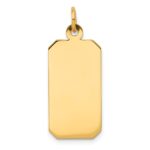 14k Plain .018 Gauge Engravable Rectangular 25x11mm Disc Charm