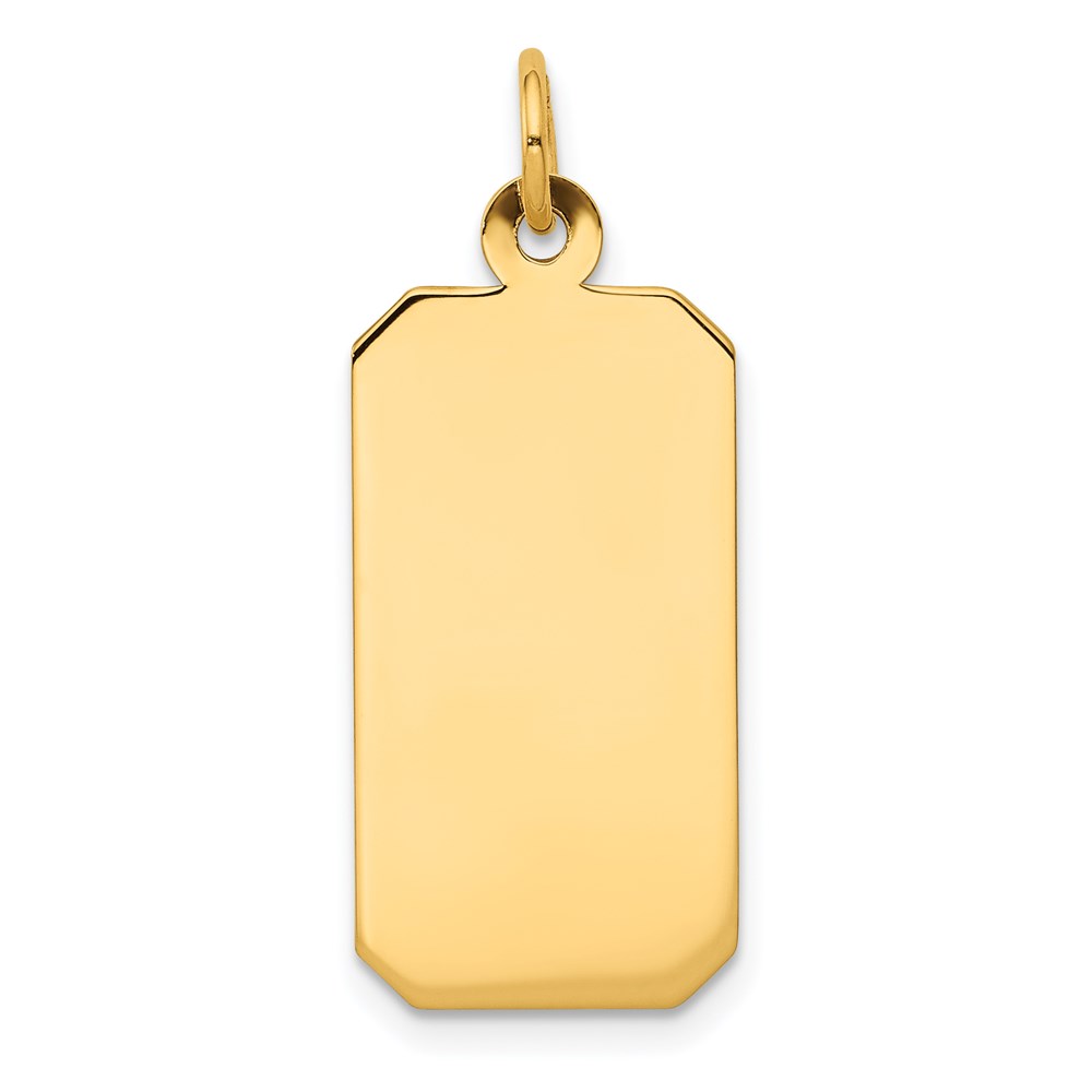 XM293-3.jpg 14k Plain .018 Gauge Engravable Rectangular 25x11mm Disc Charm - Image 1