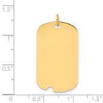 14k Plain .013 Gauge Engravable 31x18mm Dog Tag with Notch Disc Charm - Image 2
