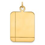 14k Plain with Etched Lines Rectangular .035 Gauge Engravable 30x20mm Disc Charm