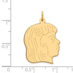 14k .018 Depth Engravable Girl Head Charm - Image 2