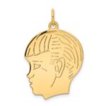 14k .013 Depth Engravable Boy Head Charm