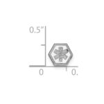 14k White Gold 6mm Hexagon Non-enameled Attachable Medical Jewelry Emblem - Image 2