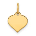 14k Plain .027 Gauge Engraveable Heart 10x10mm Disc Charm