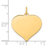 14k Plain .011 Gauge Engraveable Heart 21x20mm Disc Charm - Image 2