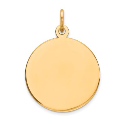 10K  Plain .013 Gauge 16.75x16.75mm Circular Engravable Disc Charm