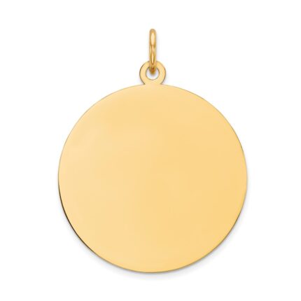 14k Plain .013 Gauge Round Engravable 21mm Disc Charm