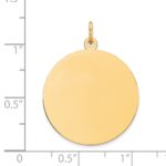 14k Plain .013 Gauge Round Engravable 21mm Disc Charm - Image 2