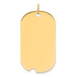 14k Plain .013 Gauge Engravable 34x19mm Dog Tag with Notch Disc Charm