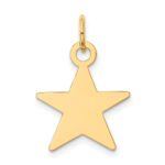 14K Plain .027 Gauge Engravable Star 17x15mm Disc Charm