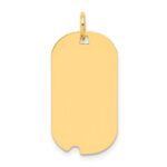 14k Plain .035 Gauge Engravable 25x13mm Dog Tag with Notch Disc Charm