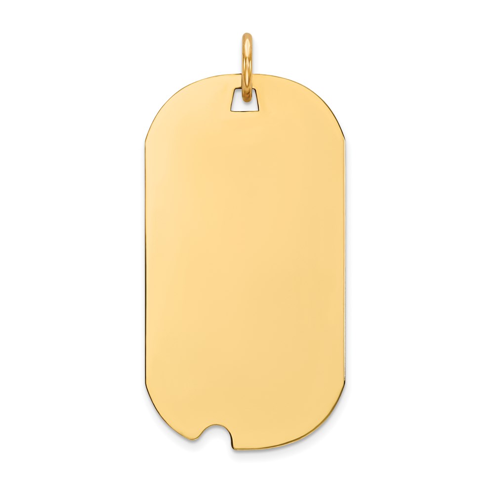 XM547-2.jpg 14k Plain .018 Gauge Engravable 30x16mm Dog Tag with Notch Disc Charm - Image 1