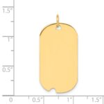 14k Plain .035 Gauge Engravable 30x16mm Dog Tag with Notch Disc Charm - Image 2