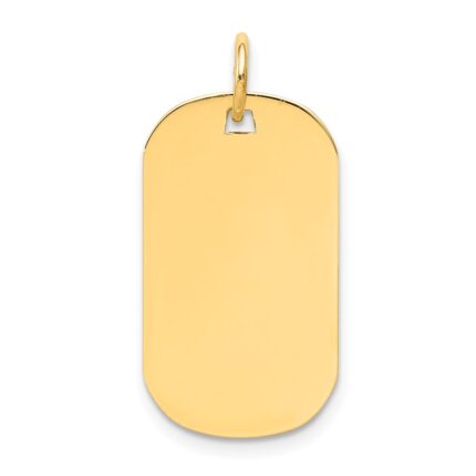 14k Plain .011 Gauge Engraveable 23x13mm Dog Tag Disc Charm