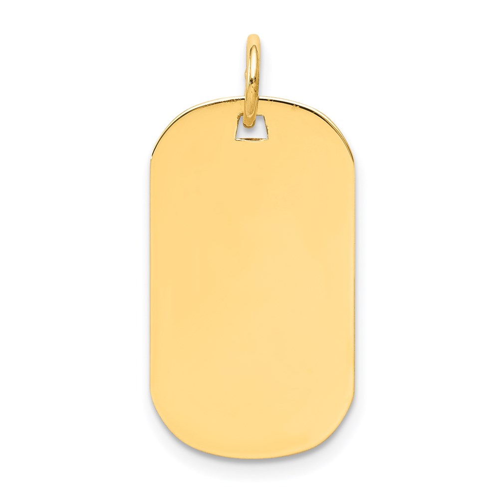 XM550-6.jpg 14k Plain .027 Gauge Engraveable 23x13mm Dog Tag Disc Charm - Image 1