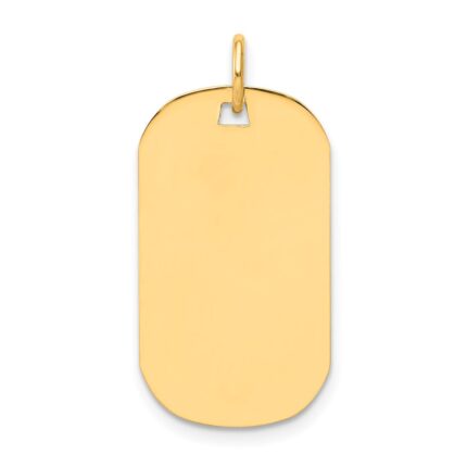 14k Plain .013 Gauge Engraveable 24x14mm Dog Tag Disc Charm