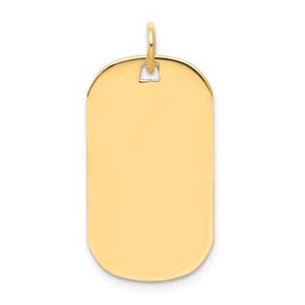 14k Plain .027 Gauge Engraveable 25x14mm Dog Tag Disc Charm