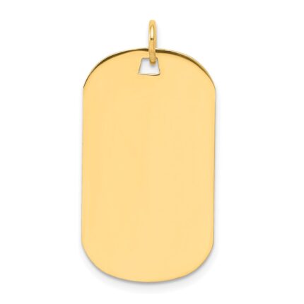 14k Plain .018 Gauge Engraveable 28x16mm Dog Tag Disc Charm