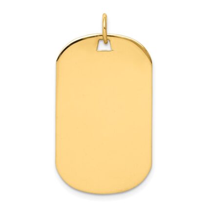 14k Plain .035 Gauge Engraveable 30x18mm Dog Tag Disc Charm