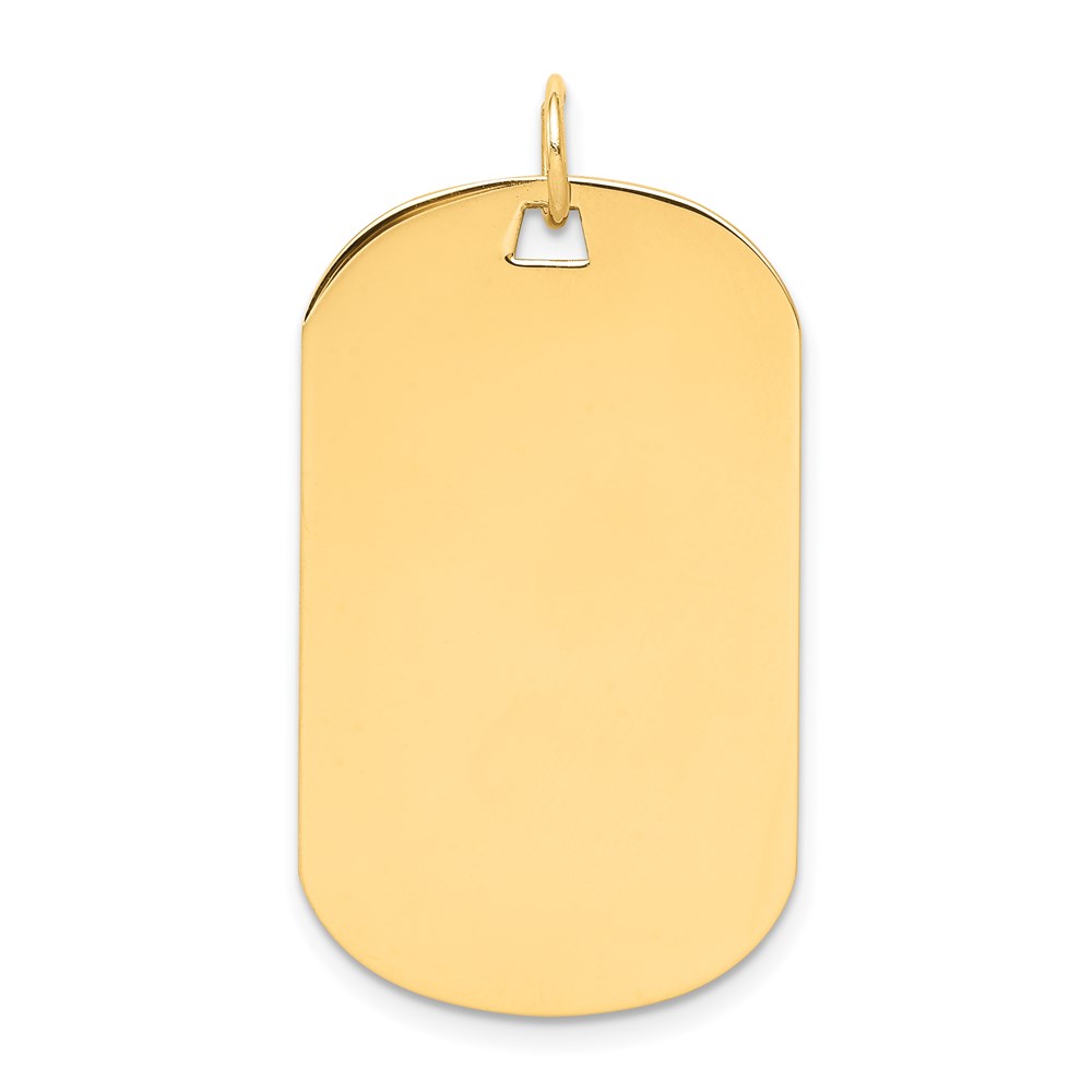 XM556-2.jpg 14k Plain .011 Gauge Engraveable 32x19mm Dog Tag Disc Charm - Image 1