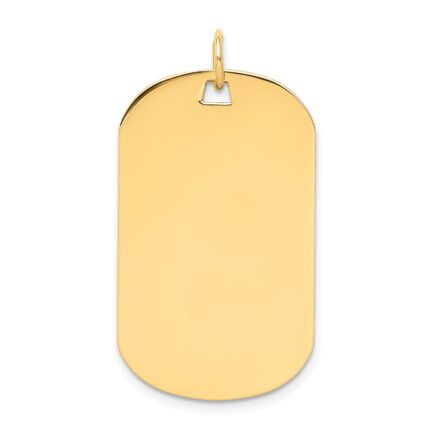 14k Plain .018 Gauge Engraveable 32x19mm Dog Tag Disc Charm