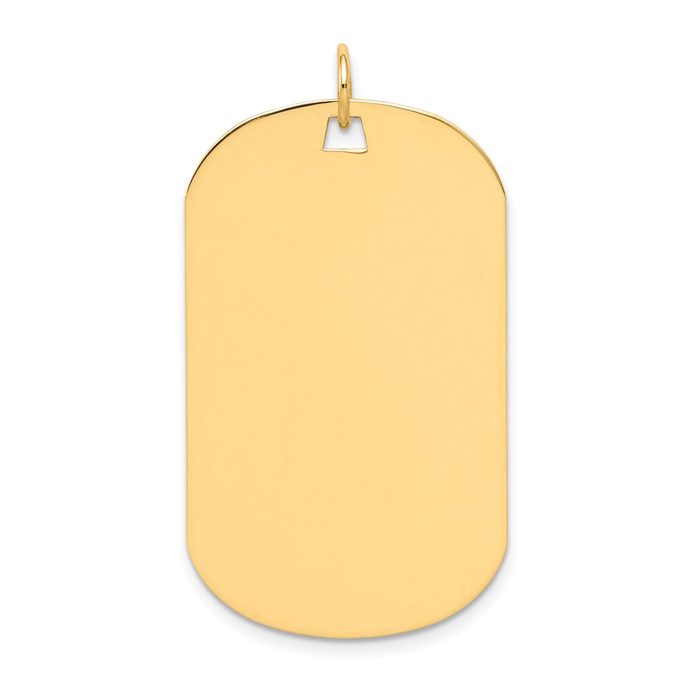 XM559.jpg 14k Plain .013 Gauge Engraveable 37x22mm Dog Tag Disc Charm - Image 1