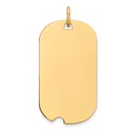 14k Plain .013 Gauge Engraveable 27x15mm Dog Tag with Notch Disc Charm - Image 2