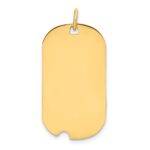 14k Plain .018 Gauge Engraveable 28x16mm Dog Tag with Notch Disc Charm