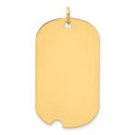 14k Plain .035 Gauge Engraveable 33x20mm Dog Tag with Notch Disc Charm