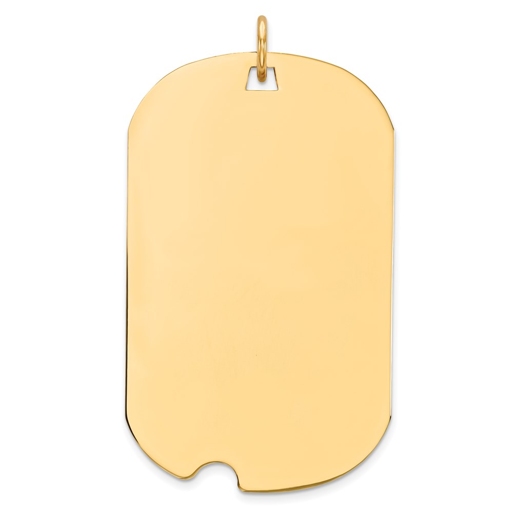 XM564-4.jpg 14k Plain .027 Gauge Engraveable 35x20mm Dog Tag with Notch Disc Charm - Image 1