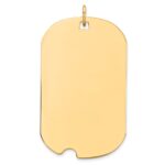 14k Plain .035 Gauge Engraveable 35x20mm Dog Tag with Notch Disc Charm - Image 2