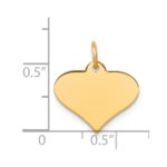14k Plain .011 Gauge Engraveable Heart 13x16mm Disc Charm - Image 2