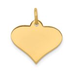 14k Plain .011 Gauge Engraveable Heart 16x18mm Disc Charm - Image 2