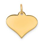 14k Plain .018 Gauge Engraveable Heart 19x21mm Disc Charm - Image 2