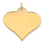14k Plain .027 Gauge Engraveable Heart 22x25mm Disc Charm - Image 2