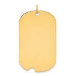 14k Plain .035 Gauge Engravable 37x23mm Dog Tag with Notch Disc Charm