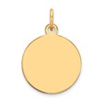 14k Plain .018 Gauge Round Engravable 15mm Disc Charm