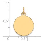 14k Plain .018 Gauge Round Engravable 15mm Disc Charm - Image 3