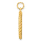 14k Plain .013 Gauge Round Engravable 20.3x18.6mm Disc with Rope Edge Charm - Image 2