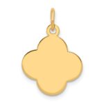 14k Plain .027 Gauge Engravable Quatrefoil 17x15mm Disc Charm