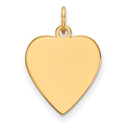 14k Plain .027 Gauge Heart Engravable 17x16.5mm Disc Charm