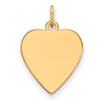 14k Plain .027 Gauge Heart Engravable 17x16.5mm Disc Charm - Image 2